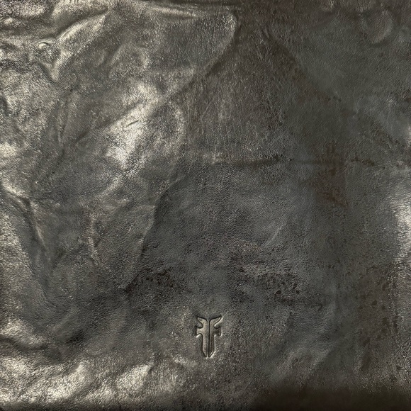 FRYE Navy Metallic Leather Ella Double Handle Crossbody Handbag - Picture 4 of 16